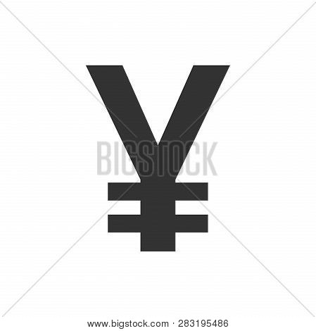 Yen, Yuan Money Currency Vector Icon In Flat Style. Yen Symbol Illustration On White Isolated Backgr