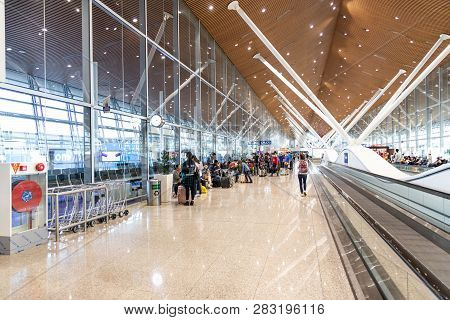 Kuala Lumpur, February 9, 2019: Departure Gates Terminal At Kuala Lumpur International Airport Klia