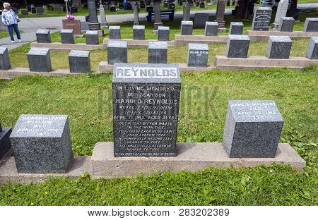 Halifax, Canada - July 2, 2017: Fairview Lawn Cemetery Is A Final Resting Place For Victims Of The T