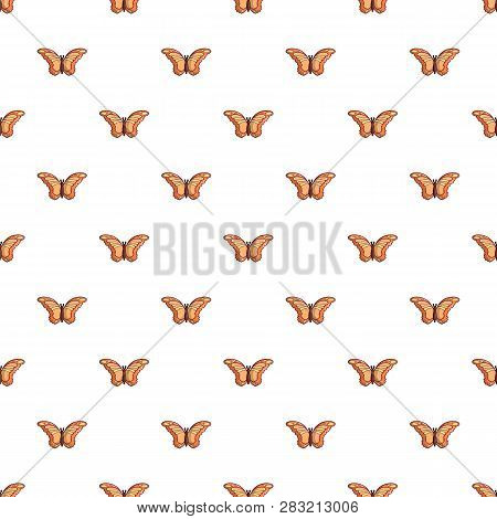 Monarch Butterfly Pattern In Cartoon Style. Seamless Pattern Illustration