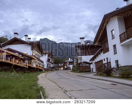 Guest Houses In The Evening Rosa Khutor Krasnaya Polyana Sochi 09 01 2018