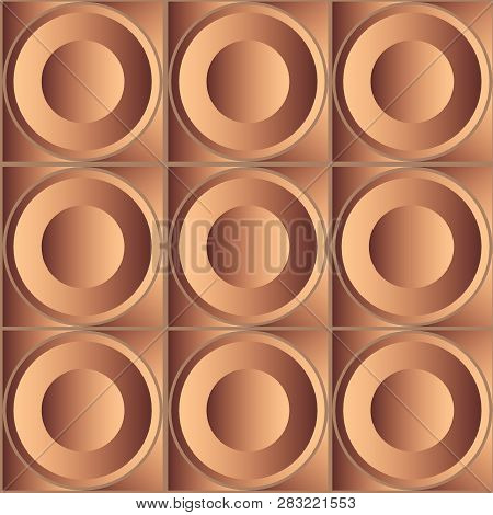 Geometrical Seamless Volume Pattern With Metalic Copper Figures