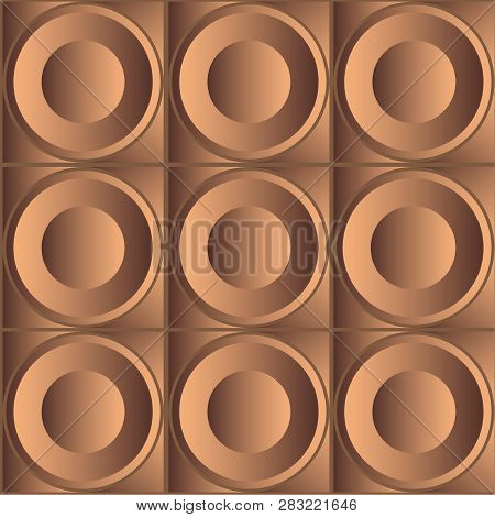 Geometrical Seamless Volume Pattern With Metalic Copper Figures
