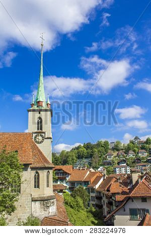 View Of Bern. Church Nidde Kirche In Switzerland