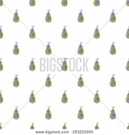 Locomotive Pattern In Cartoon Style. Seamless Pattern Illustration
