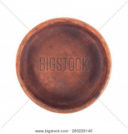 Ketsi, Georgian Traditional Clay Pot For Cooking Food On White Background