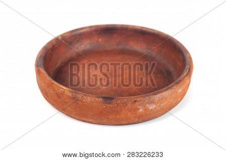 Ketsi, Georgian Traditional Clay Pot For Cooking Food On White Background