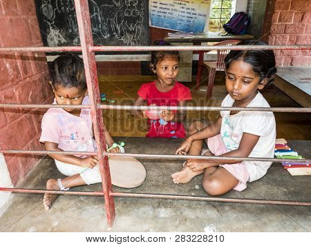 Puduchery, India - December Circa, 2018. Interior Of Poor Kids Playing Room Creche With Unidentified