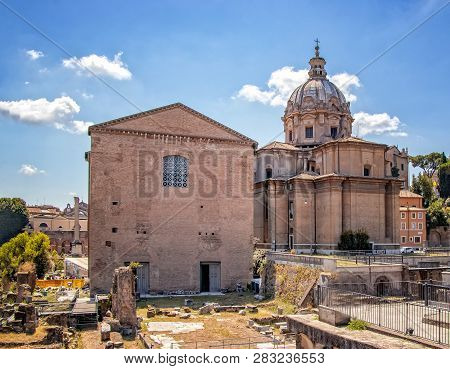 Vespasian Forum, Also Known As The Temple Of Peace, . It Is In Roman Forum Around The Colosseum In R