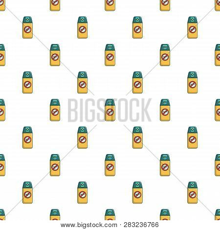 Spray No Mosquito Pattern In Cartoon Style. Seamless Pattern Illustration