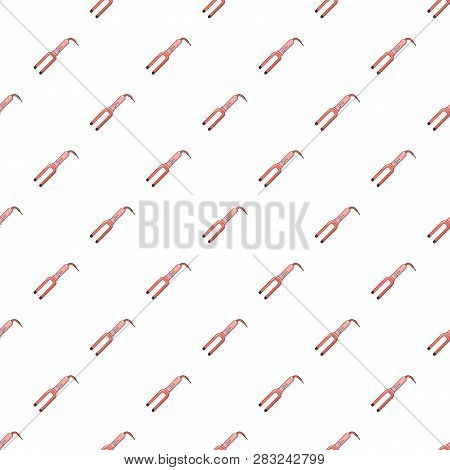 Iron For Hair Pattern In Cartoon Style. Seamless Pattern Illustration