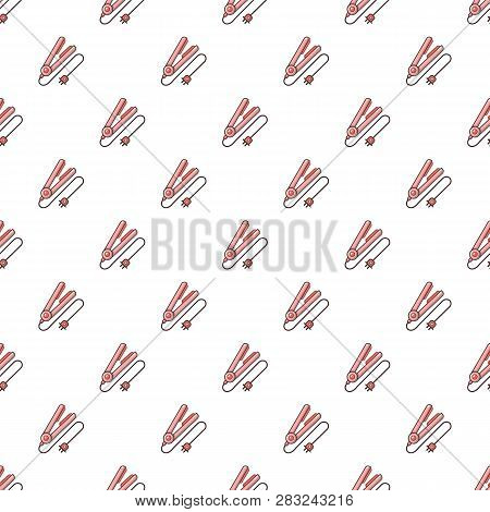 Hair Straightener Pattern In Cartoon Style. Seamless Pattern Illustration