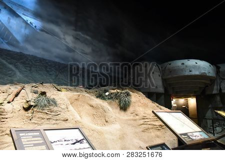 Omaha Beach Recreation Inside The D-day Exhibit At The First Division Museum, Cantigny Park, Wheaton