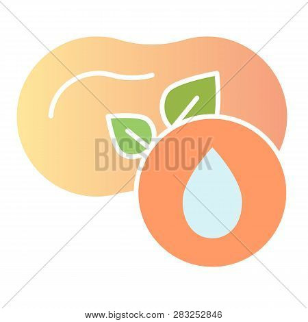 Soap With Fragrance Flat Icon. Natural Soap Color Icons In Trendy Flat Style. Soap With Leaves Gradi