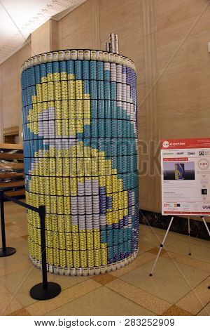 Salt Of The Earth Morton Salt, Canstruction Public Art Exhibit At Merchandise Mart, Chicago, Il Sept