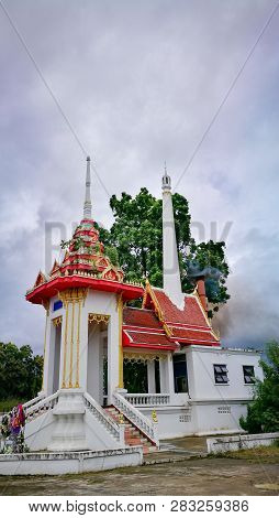 Crematory In Northern Style In Countryside Of Thailand .