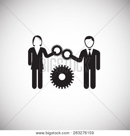 Businessman Coworking On White Background Icon For Wep Or App Using
