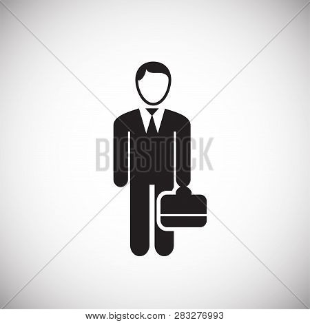 Businessman On White Background Icon For Wep Or App Using