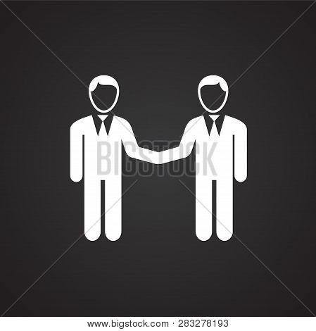 Business Partners On Black Background Icon For Wep Or App Using