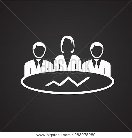 Team Meeting On Black Background Icon For Wep Or App Using