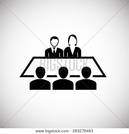 Team Meeting On White Background Icon For Wep Or App Using