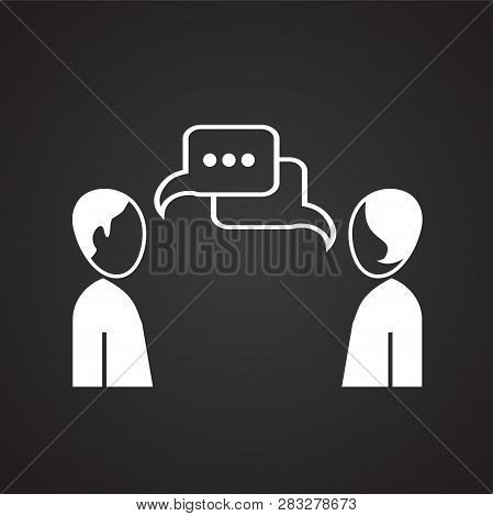 Business Negotiation On Black Background Icon For Wep Or App Using