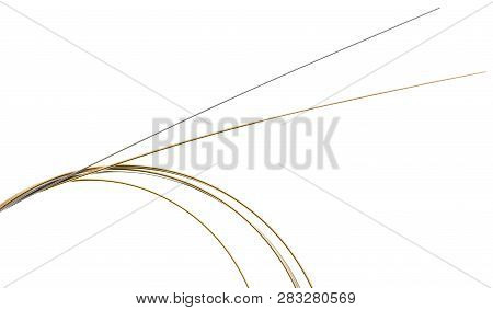 Strings For Guitar Isolated On A White Background. Macro