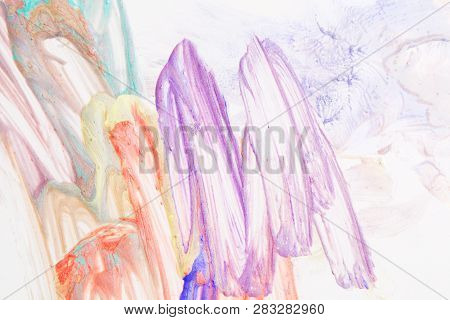 Gouache Colorful Handmde Art Design On Paper, Abstract Background