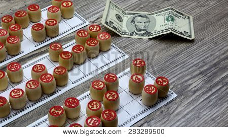 Lottery And Gambling.ottery And Gambling.win Big Money. Win The Lottery. Lotto Game. Tabletop Old Lo