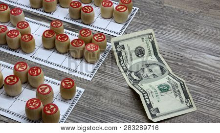Lottery And Gambling.ottery And Gambling.win Big Money. Win The Lottery. Lotto Game. Tabletop Old Lo