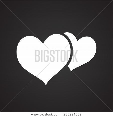 Hearts On Black Background Icon For Wep Or App Using