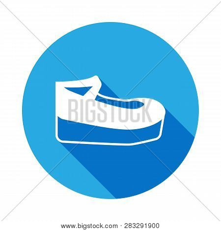 Platform Heels Shoes Icon With Long Shadow. Signs And Symbols Can Be Used For Web, Logo, Mobile App,