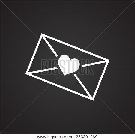 Love Message On Black Background Icon For Wep Or App Using