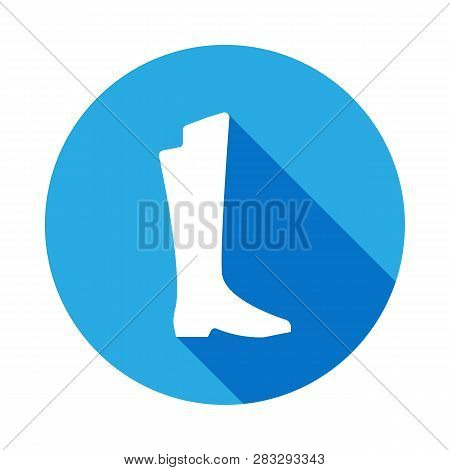 Flat Knee Boot Icon With Long Shadow. Signs And Symbols Can Be Used For Web, Logo, Mobile App, Ui, U