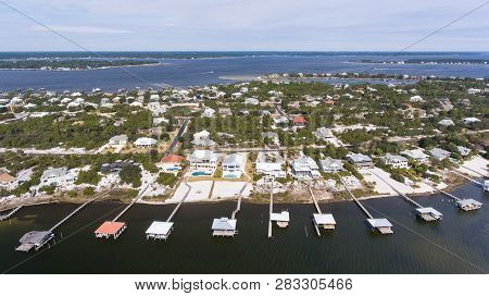 Aerial View Of Ono Island On The Gulf Coast In Orange Beach, Alabama