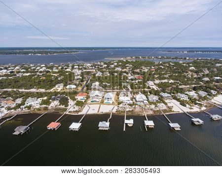 Aerial View Of Ono Island On The Gulf Coast In Orange Beach, Alabama