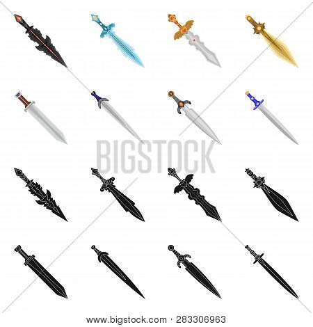 Vector Design Of Game  And Armor  Sign. Set Of Game  And Blade  Vector Icon For Stock.