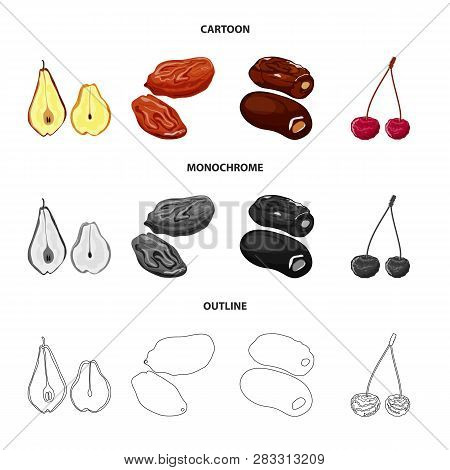 Vector Design Of Food  And Raw  Logo. Set Of Food  And Nature   Vector Icon For Stock.