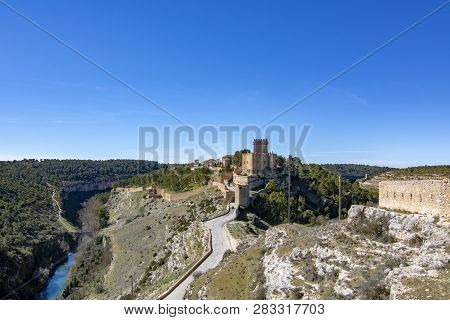 Alarcon Village Castle In The Province Of Cuenca Spain On A Sunny Winter Day