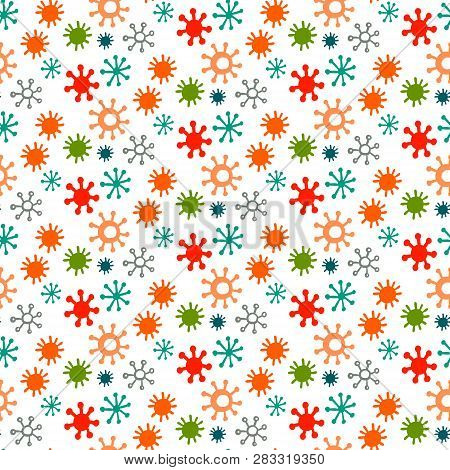 Rotavirus Hand Drawn Seamless Colorful Pattern Minimalism