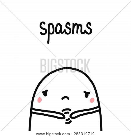 Spasms Hand Drawn Illustration Cute Marshmallow With Rotavirus Symptoms