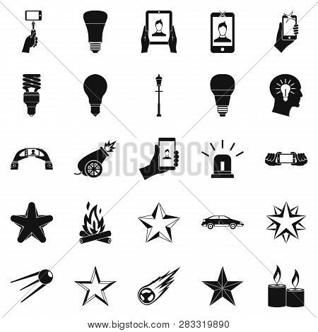 Flicker Icons Set. Simple Set Of 25 Flicker Icons For Web Isolated On White Background