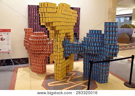 Canstruction Public Art Exhibit At Merchandise Mart, Chicago, Il September 10, 2018