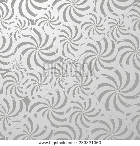 Vector Illustration With Spiral Pattern On Gray Grunge Background.