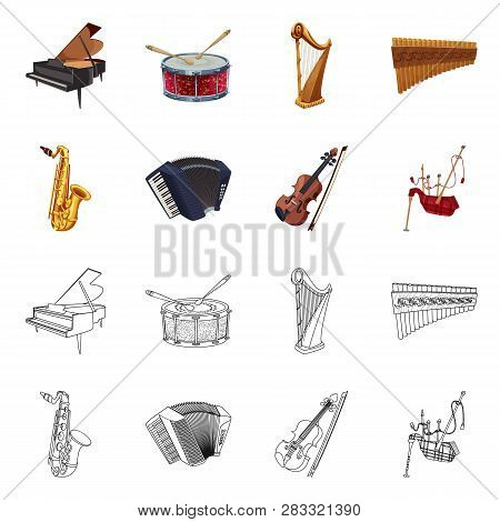 Vector Illustration Of Music And Tune Icon. Set Of Music And Tool Vector Icon For Stock.