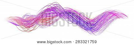 Colorful Flow Brushstroke. Wabe Sea Isolated Line.. Realistic Volume Brush Stroke. Liquid Paint Ink 