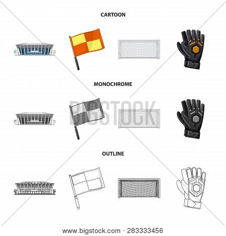 Vector Design Of Soccer And Gear Icon. Set Of Soccer And Tournament Stock Vector Illustration.