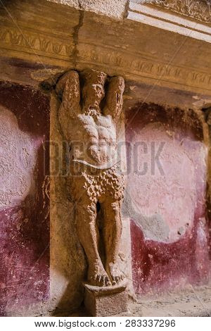 Statue In Pompeii Male Baths - Pompei, Province Of Naples, Campania, Italy, Europe
