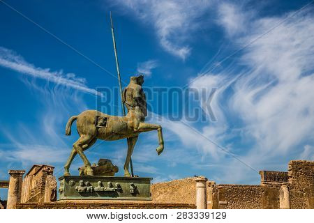 Statue Of Centaur (half Man, Half Horse) - Pompeii, Province Of Naples, Campania Region, Italy