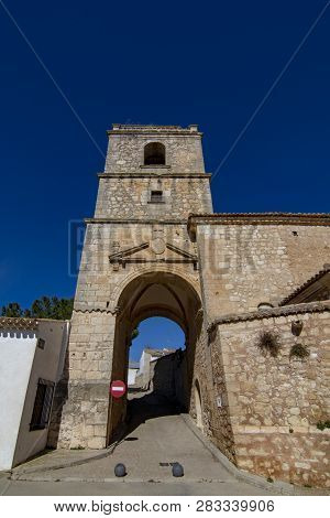 Alarcon, Cuenca, Spain, February 2017: Church Of The Most Holy Trinity In The Village Of Alarcon